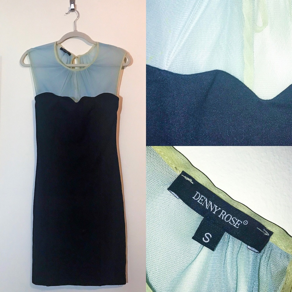 DENNY ROSE Elegant Midi Black Dress - S